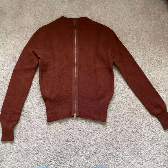 J. Crew Wool Exposed Zip Back Crewneck (Size XS) - Picture 2 of 3